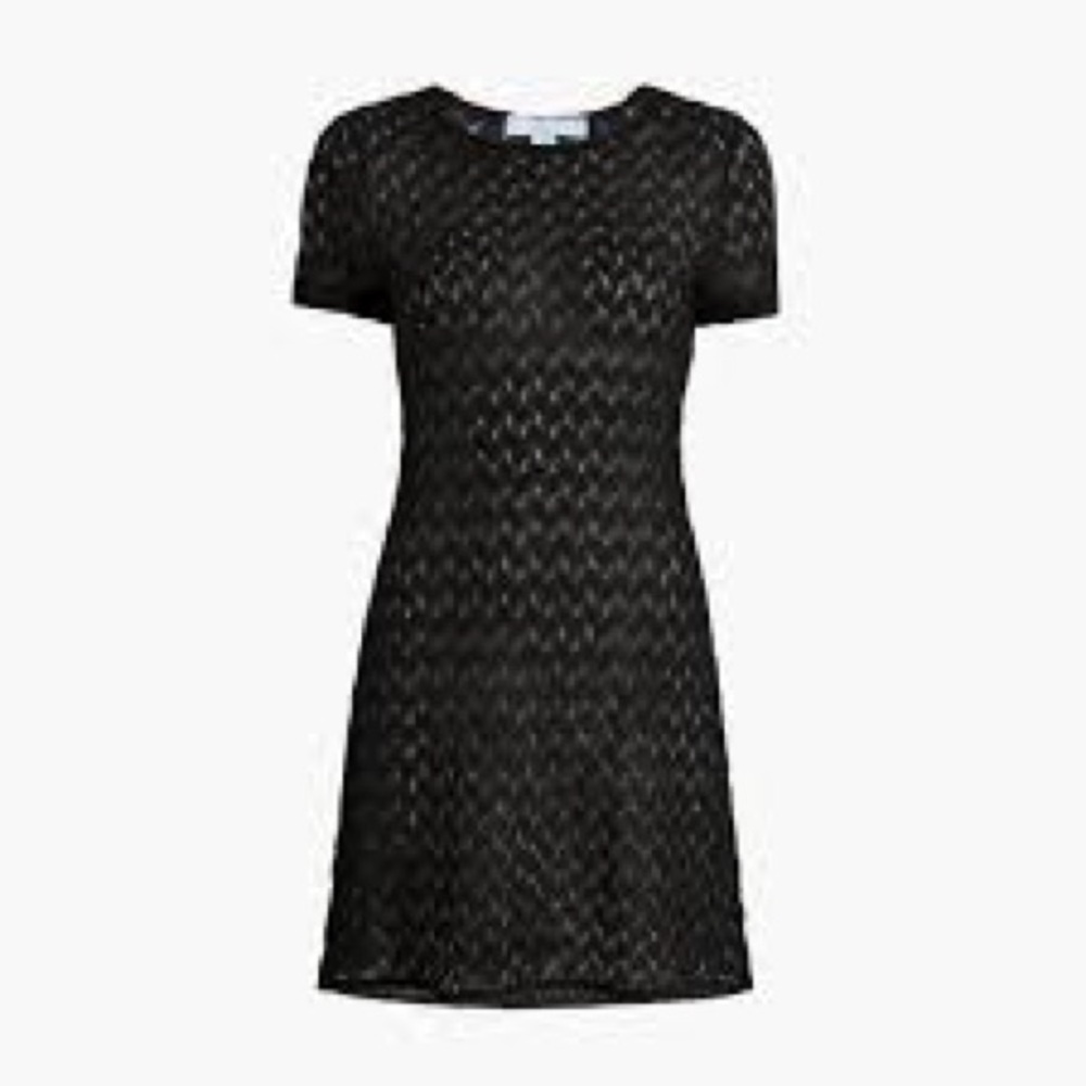 Hill House Black Sheath Mini Dress Crew Neck Short Sleeve